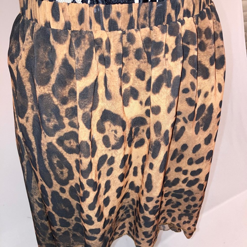 Unif Get It Leopard Print Hi Lo Skirt - image 8